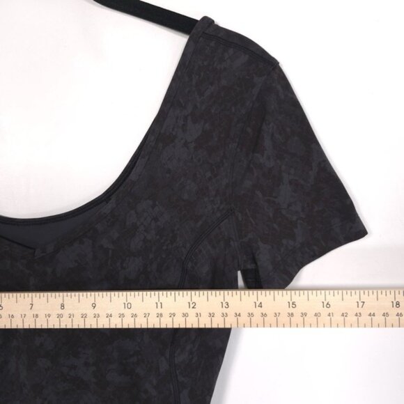 LULULEMON Align Tee Crop Hideaway Camo Deep Coal Multi No Size Tag 4 Nulu - Picture 5 of 9